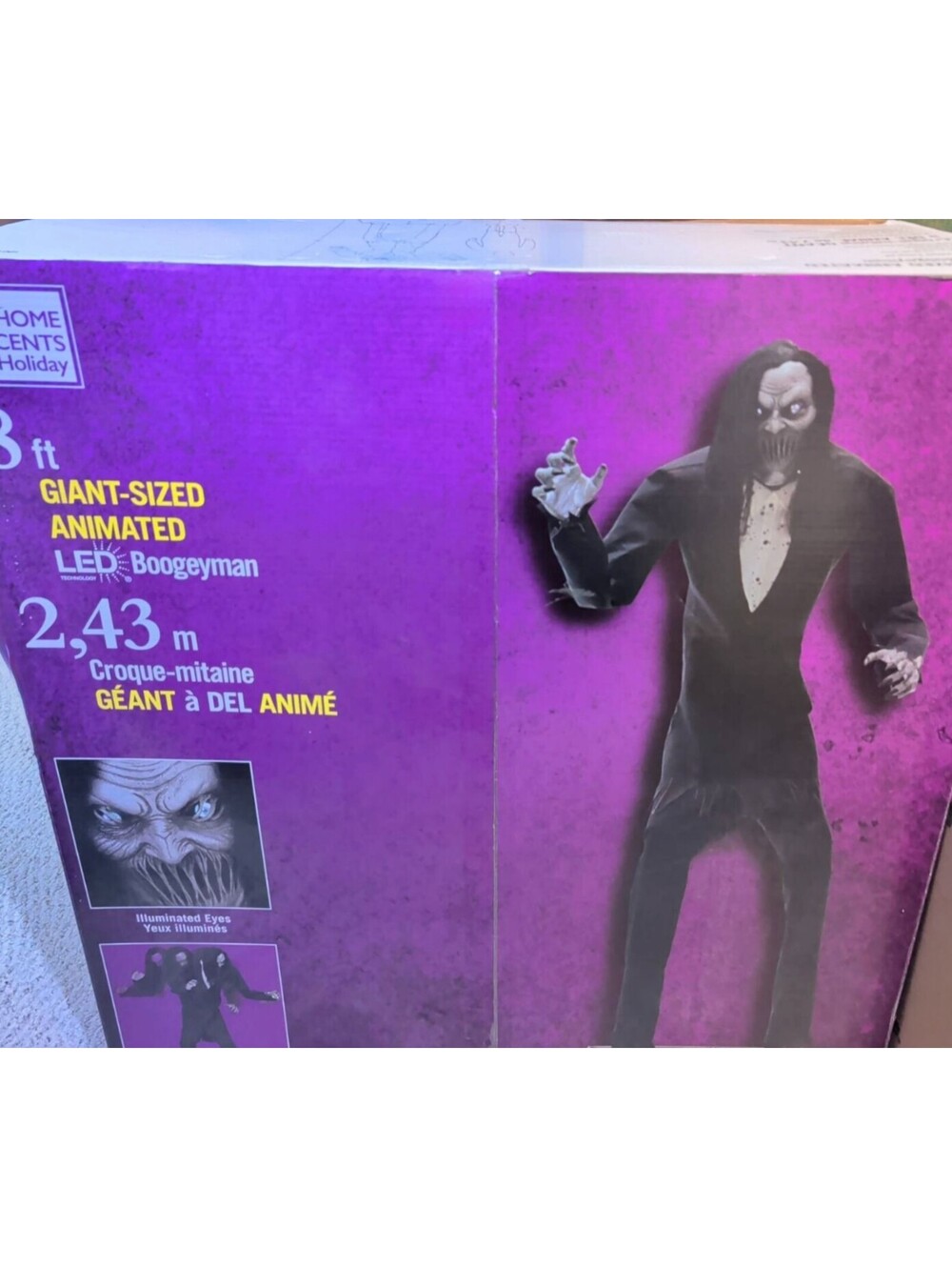 8 FT Giant Animated LED Boogeyman Prop Home Accents Holiday Halloween In Box